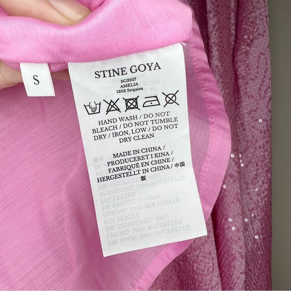Stine Goya Amelia Sequin Pink Midi Dress Size Small - Picture 9 of 10